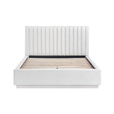 Mulvane Natural Queen Upholstered Platform Bed from Homelegance - Luna Furniture