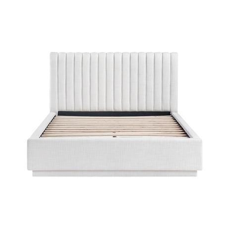 Mulvane Natural Queen Upholstered Platform Bed from Homelegance - Luna Furniture