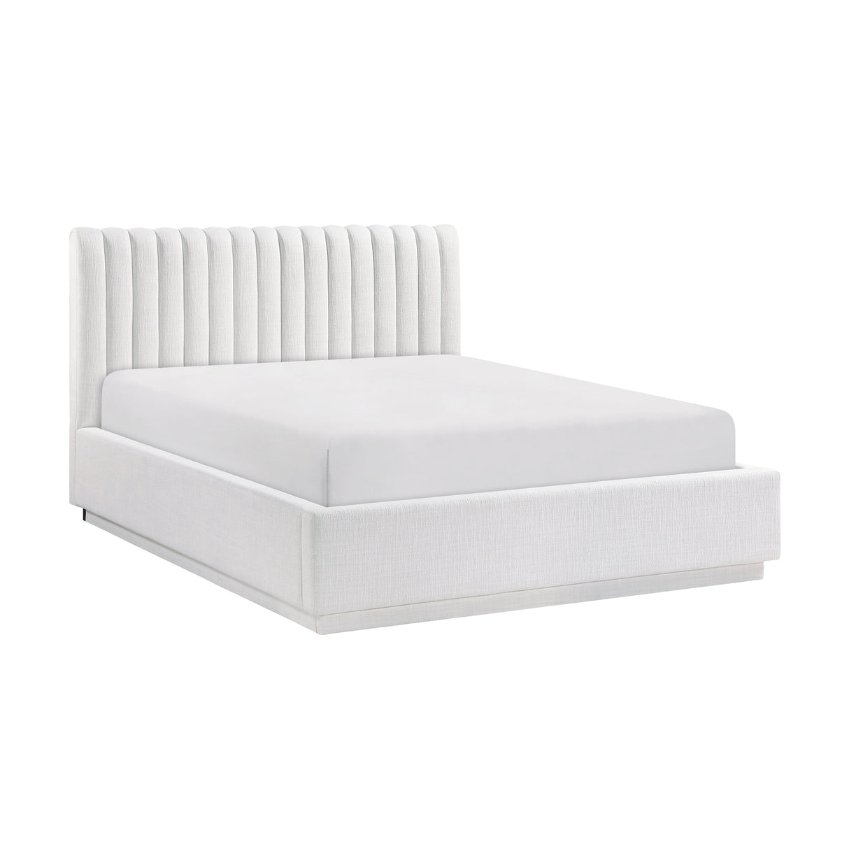 Mulvane Natural Queen Upholstered Platform Bed from Homelegance - Luna Furniture