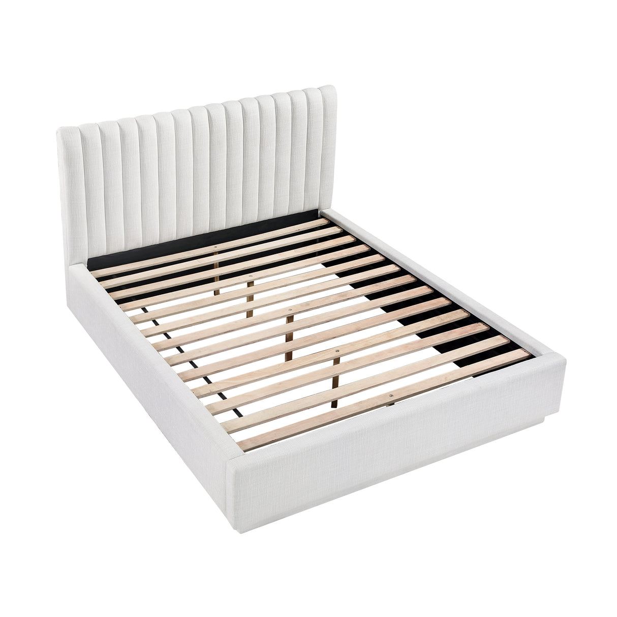 Mulvane Natural Queen Upholstered Platform Bed from Homelegance - Luna Furniture