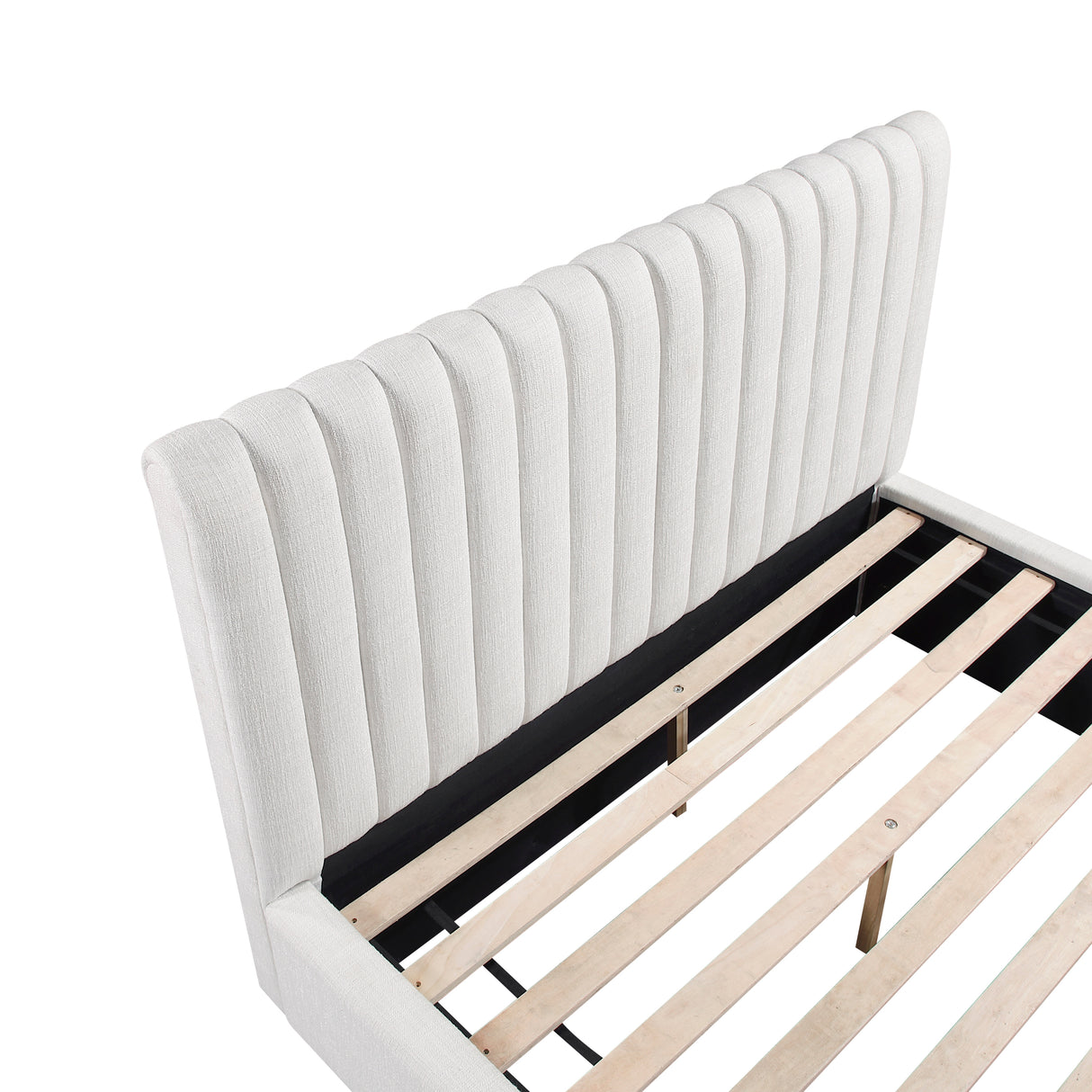 Mulvane Natural Queen Upholstered Platform Bed from Homelegance - Luna Furniture