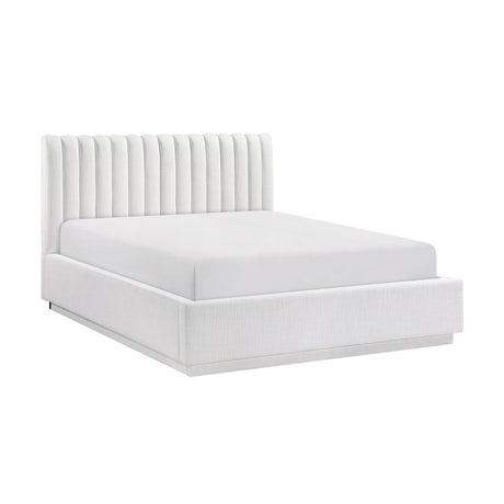 Paola Forest Green Eastern King Upholstered Platform Bed from Homelegance - Luna Furniture