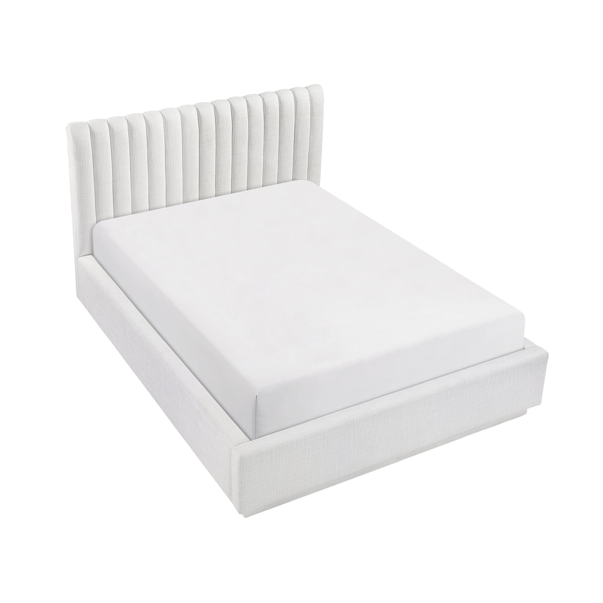 Mulvane Natural Full Upholstered Platform Bed from Homelegance - Luna Furniture