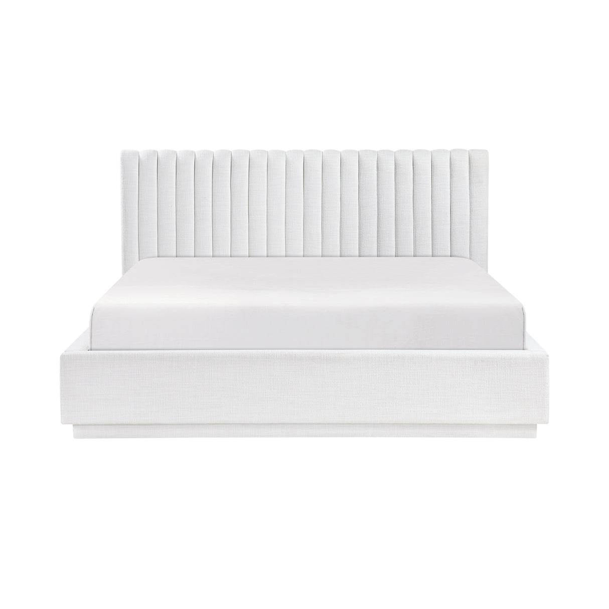 Mulvane Natural Eastern King Upholstered Platform Bed from Homelegance - Luna Furniture