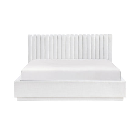 Mulvane Natural Eastern King Upholstered Platform Bed from Homelegance - Luna Furniture