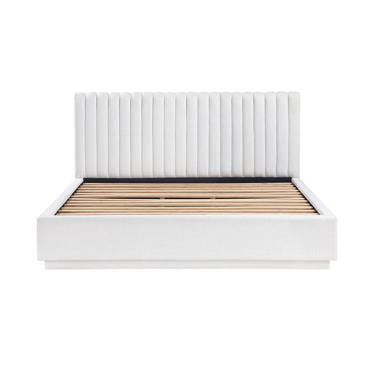 Mulvane Natural Eastern King Upholstered Platform Bed from Homelegance - Luna Furniture