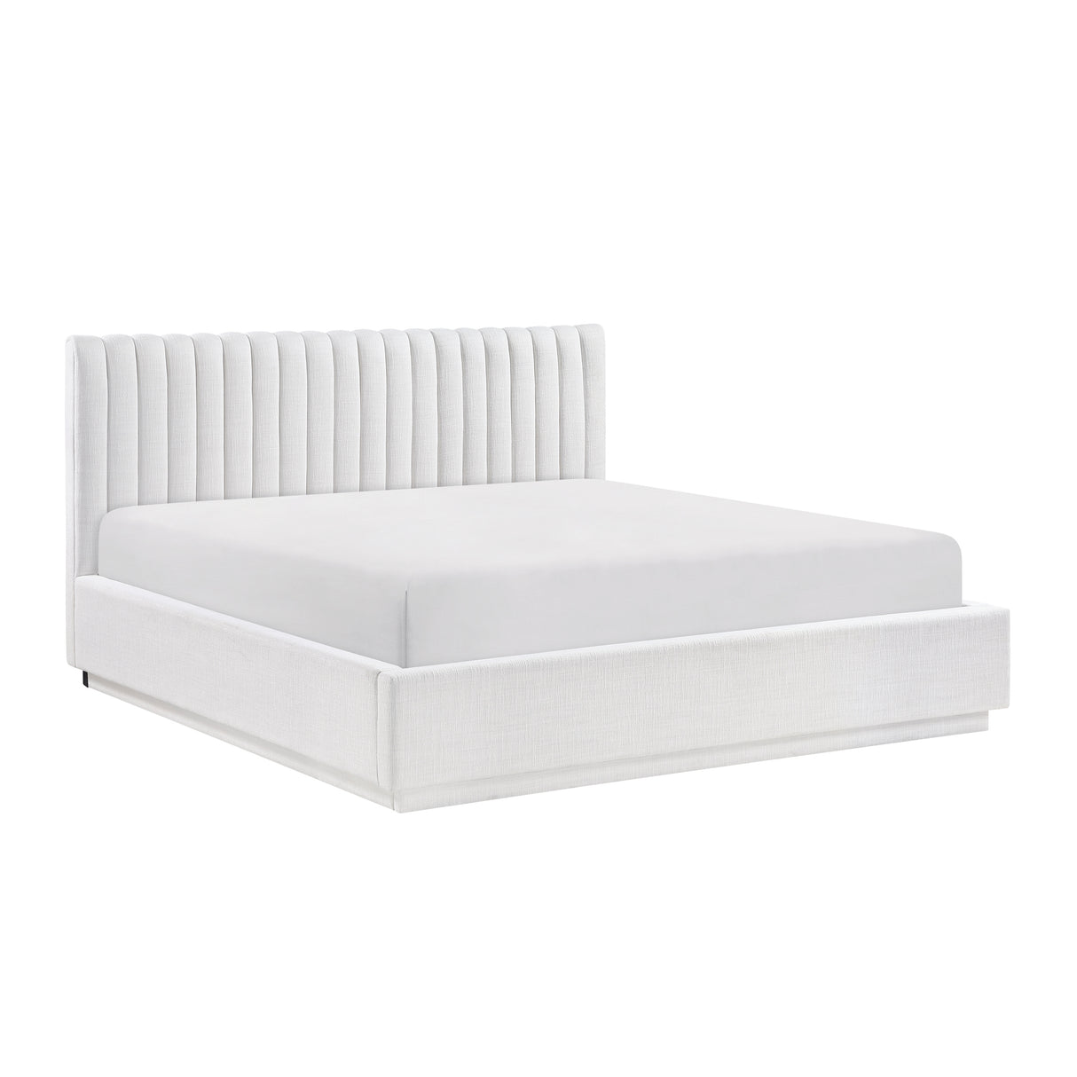 Mulvane Natural Eastern King Upholstered Platform Bed from Homelegance - Luna Furniture