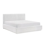 Mulvane Natural Eastern King Upholstered Platform Bed from Homelegance - Luna Furniture