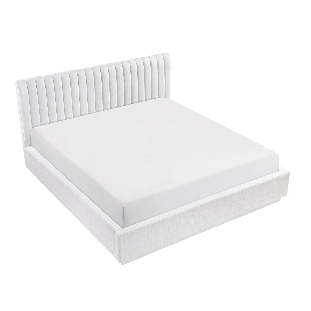 Mulvane Natural Eastern King Upholstered Platform Bed from Homelegance - Luna Furniture