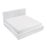 Mulvane Natural Eastern King Upholstered Platform Bed from Homelegance - Luna Furniture