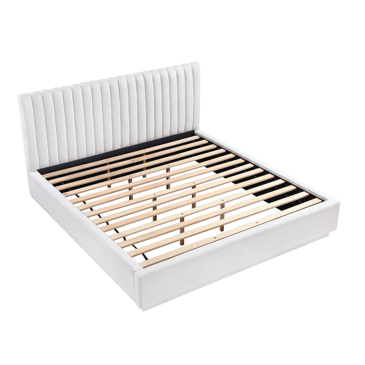 Mulvane Natural Eastern King Upholstered Platform Bed from Homelegance - Luna Furniture