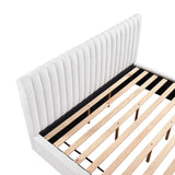 Mulvane Natural Eastern King Upholstered Platform Bed from Homelegance - Luna Furniture