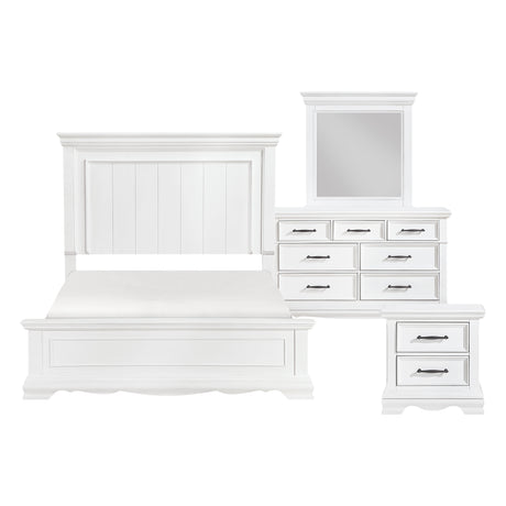 York White 5pc Set (QB+NS+DR+MR+CH) from Homelegance - Luna Furniture