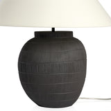 Muji Table Lamp in Textured Matte Black Porcelain Ceramic from Four Hands - Luna Furniture