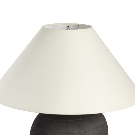 Muji Table Lamp in Textured Matte Black Porcelain Ceramic from Four Hands - Luna Furniture