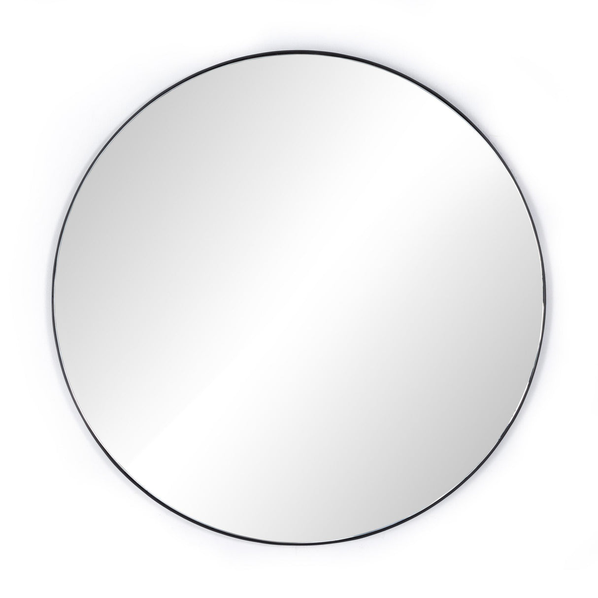 Georgina Round Mirror in Iron Matte Black from Four Hands - Luna Furniture