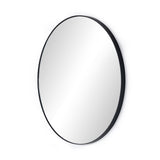 Georgina Round Mirror in Iron Matte Black from Four Hands - Luna Furniture