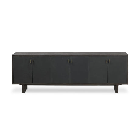Posada Media Console in Worn Black Oak Veneer from Four Hands - Luna Furniture