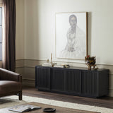 Nyland Media Console in Black Mahogany Veneer from Four Hands - Luna Furniture