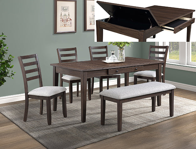 Wagner Brown Dining Table with Storage from Crown Mark - Luna Furniture