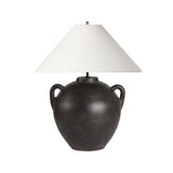 Mays Table Lamp in Aged Black Terracotta from Four Hands - Luna Furniture