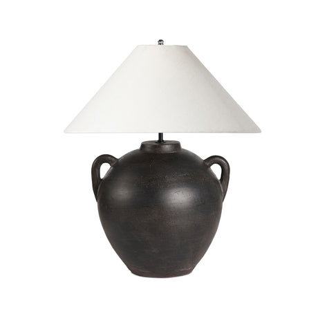 Mays Table Lamp in Aged Black Terracotta from Four Hands - Luna Furniture