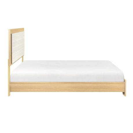 Sterling Natural/White LED Queen Bed from Homelegance - Luna Furniture