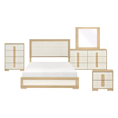 Sterling Natural/White 5pc Set (QB+NS+DR+MR+CH) from Homelegance - Luna Furniture
