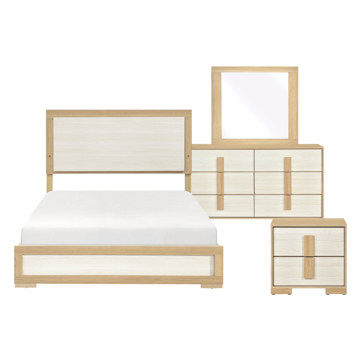 Sterling Natural/White LED Queen Bed from Homelegance - Luna Furniture