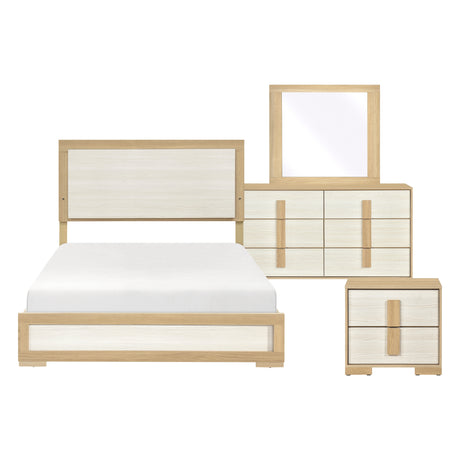 Sterling Natural/White LED Queen Bed from Homelegance - Luna Furniture