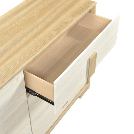 Sterling Natural/White LED Queen Bed from Homelegance - Luna Furniture
