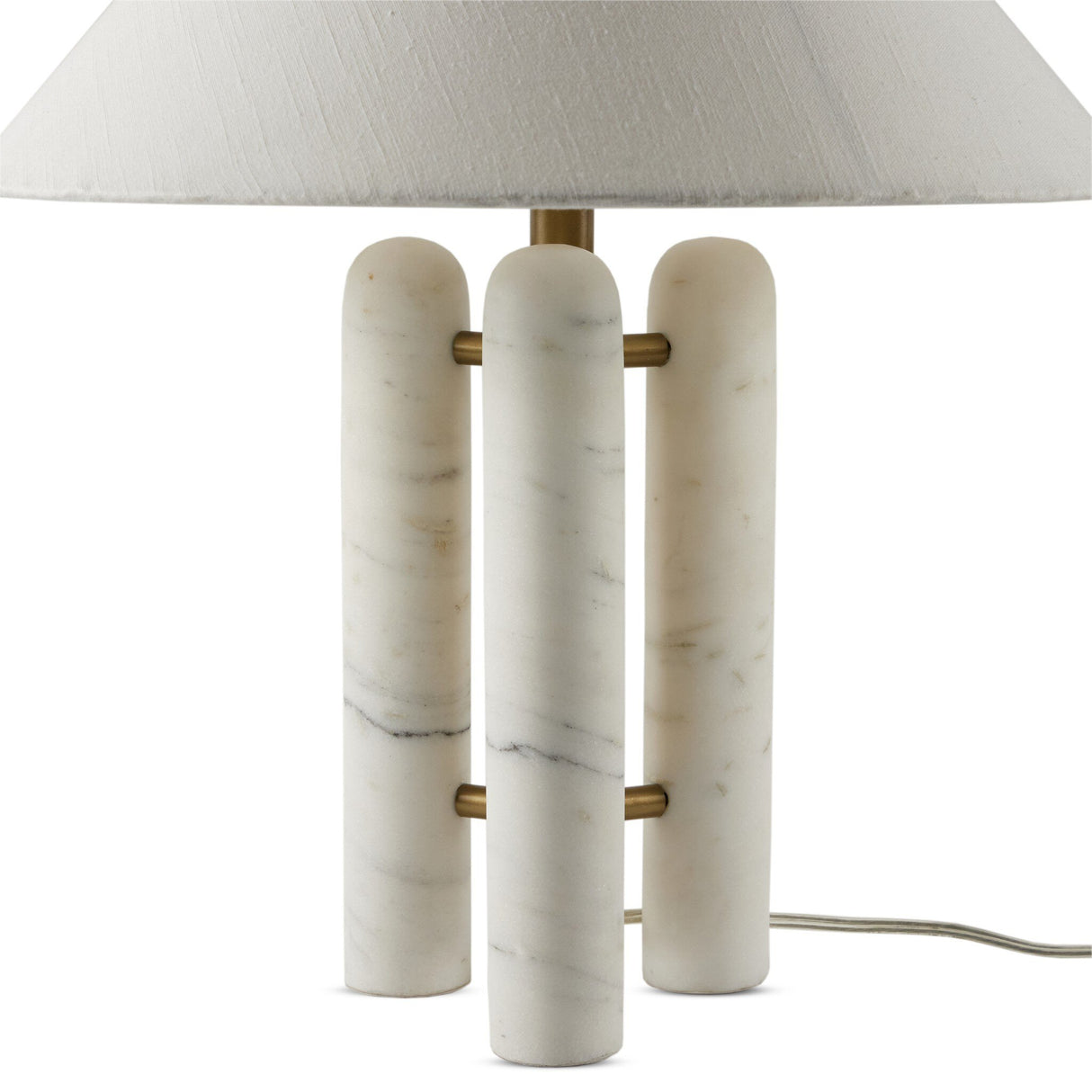 Medici Table Lamp in Charcoal and White Marble from Four Hands - Luna Furniture