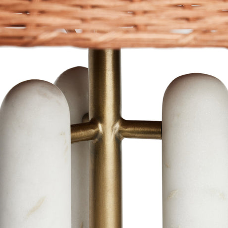 Medici Table Lamp in Charcoal and White Marble from Four Hands - Luna Furniture