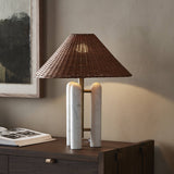 Medici Table Lamp in Charcoal and White Marble from Four Hands - Luna Furniture