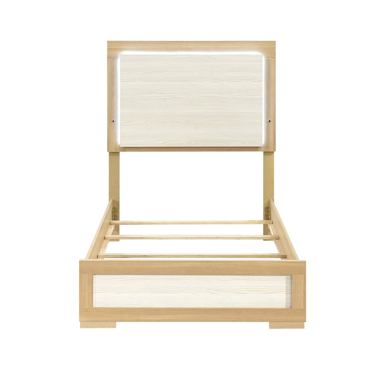 Sterling Natural/White LED Twin Bed from Homelegance - Luna Furniture