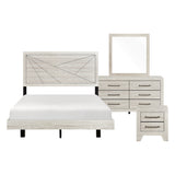 Aspen Gray Oak 4pc Set (QB+NS+DR+MR) from Homelegance - Luna Furniture