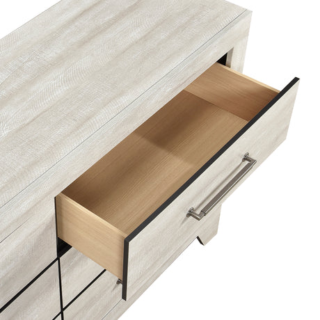 Aspen Gray Oak 4pc Set (QB+NS+DR+MR) from Homelegance - Luna Furniture