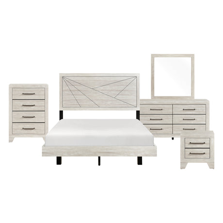Aspen Gray Oak 5pc Set (QB+NS+DR+MR+CH) from Homelegance - Luna Furniture