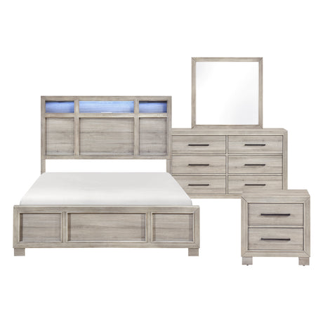 Everett Gray 4pc Set (QB+NS+DR+MR) from Homelegance - Luna Furniture