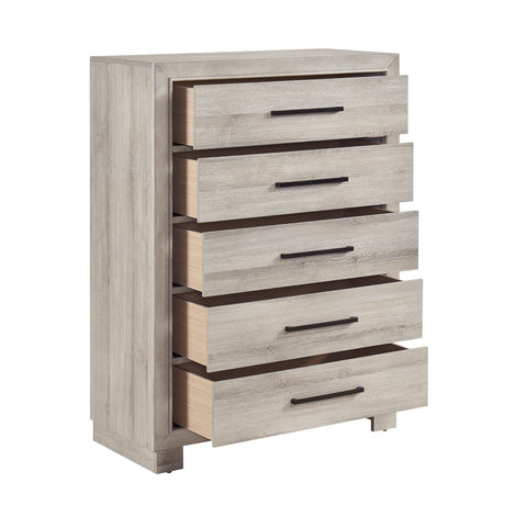 Everett Gray 5pc Set (QB+NS+DR+MR+CH) from Homelegance - Luna Furniture