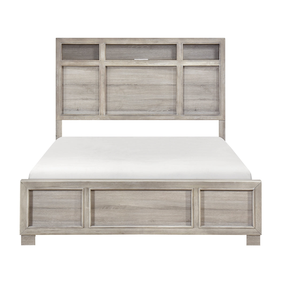 Everett Gray King Panel Bed from Homelegance - Luna Furniture
