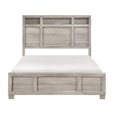 Everett Gray King Panel Bed from Homelegance - Luna Furniture