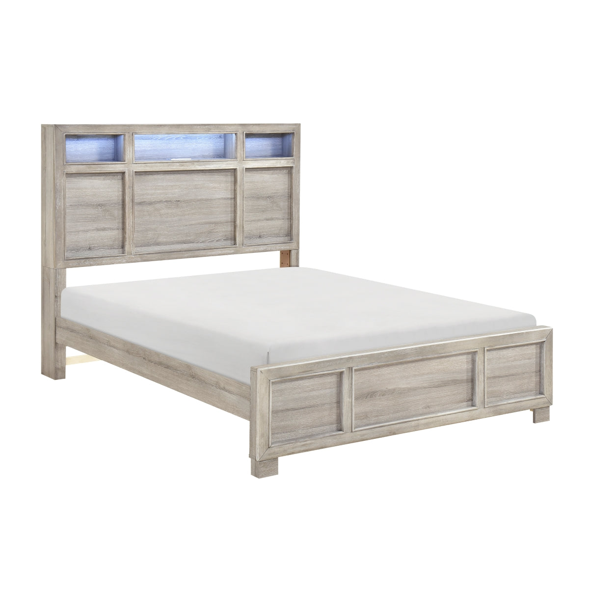 Everett Gray King Panel Bed from Homelegance - Luna Furniture