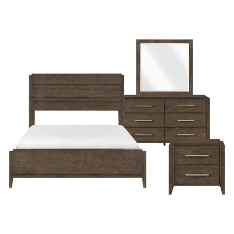 Emmett Dark Walnut 4pc Set (QB+NS+DR+MR) from Homelegance - Luna Furniture