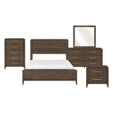 Emmett Dark Walnut 5pc Set (QB+NS+DR+MR+CH) from Homelegance - Luna Furniture