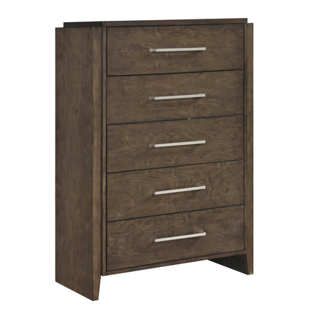 Emmett Dark Walnut 5pc Set (QB+NS+DR+MR+CH) from Homelegance - Luna Furniture