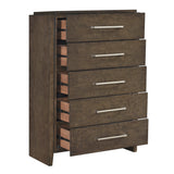 Emmett Dark Walnut 5pc Set (QB+NS+DR+MR+CH) from Homelegance - Luna Furniture