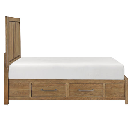 Charlotte Light Brown Storage Platform Queen Bed, Dresser, Mirror, and Nightstand from Homelegance - Luna Furniture
