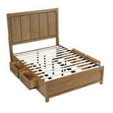 Charlotte Light Brown Storage Platform Queen Bed, Dresser, Mirror, and Nightstand from Homelegance - Luna Furniture