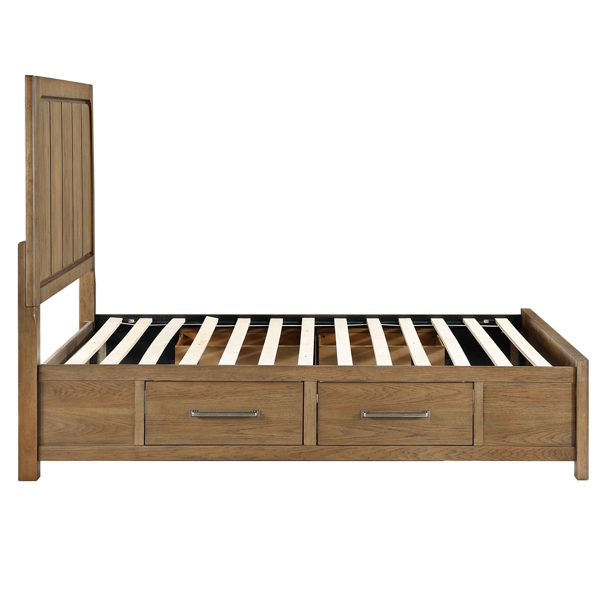 Charlotte Light Brown Queen Storage Platform Bed from Homelegance - Luna Furniture